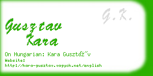 gusztav kara business card